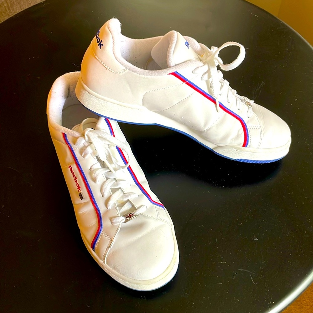 Reebok white vintage low top leather sneakers size 12